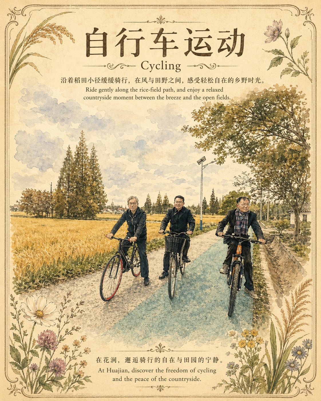 崇明自行车骑行 — 花厢倪家院子周边林间骑行道