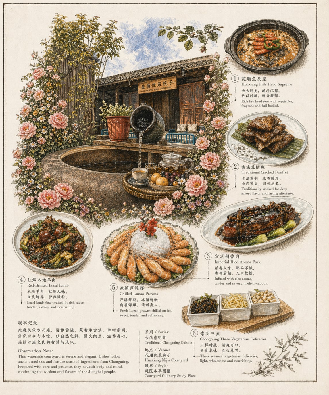 花厢倪家院子庭院用餐环境 — 上海崇明约200年历史院落